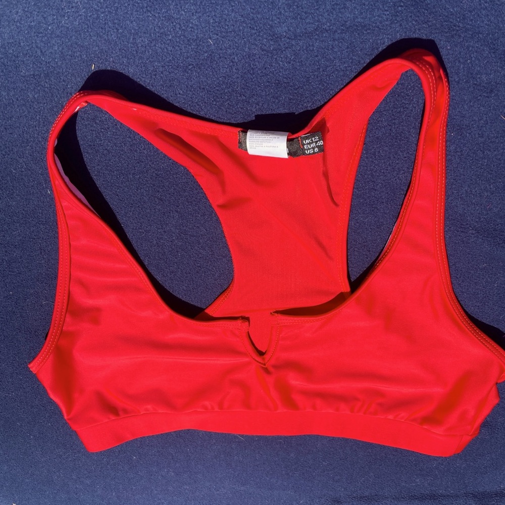 Boohoo red bikini top